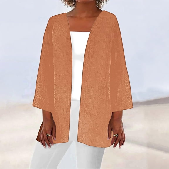 BSDJILFG Lightweight Cardigans for Juniors Dressy Summer Top Classic Fit Wrinkle-Resistant Open Front Shirt for Dress