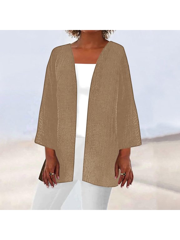 Long Sleeve Cardigans for Women Summer Lightweight Open Front Quick Drying Shirt for Office Workwear