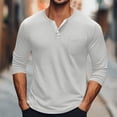 thumbnail image 1 of BSDJILFG Long Sleeve Henley Tops for Men Basic T-Shirt Regular Fit Crewneck Pullover Blouse,Sizes S-5XL, 1 of 5