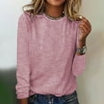 thumbnail image 1 of BSDJILFG Long Sleeve Striped Shirts for Women Dressy Casual Loose Fit Crewneck Long Sleeve Striped Pullover Blouse, 1 of 5