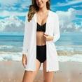 thumbnail image 1 of BSDJILFG Long Sleeve Sun Shirts for Women UV Protection Kimono Cover Ups Slim Fit Open Front Split Swimwear Cover-Ups, 1 of 9