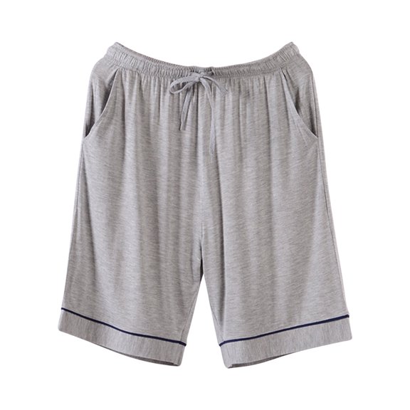 BSDJILFG Lounge Shorts for Men , Men's 5" Casual Loose Short Pants Pajama Solid Color Ankle Length Pants Sleepwear Nightwear,L-5XL