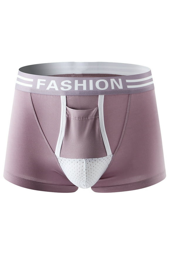 Men Underwear Briefs Bulge Pouch Boxers Cotton Short Trunks Medium Waisted Soft Stretch Underwear Mesh Breathable Boxer Briefs
