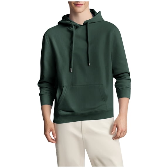 BSDJILFG Fleece Hoodies for Men Athletic Sweatshirt Long Sleeve Solid Color Muscle Shirts Pullover Tops