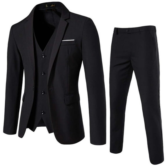 BSDJILFG Men's Formal Suits 3-Piece Business Casual Outfits,Modern Fit Tuxedo Jacket,Waistcoat and Pants