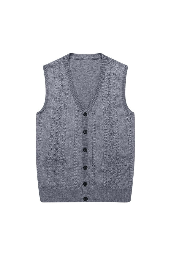 Mens Cardigan Sweaters for the Winter,Sleeveless Knit Sweater Vest,Casual Soft Button Down Loose Raglan Waistcoat,Sizes S-3XL
