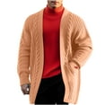 thumbnail image 1 of BSDJILFG Mens Casual Outwear & Jackets ,Woven Knit Sweater Casual Loose Fit Cardigan Open Front Collar Jackets with Pockets, 1 of 1