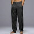 thumbnail image 1 of BSDJILFG Mens Dress Pants Casual Loose Straight Leg Solid Pants With Double Pleated Front Pocket, 1 of 7