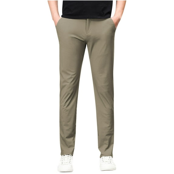 BSDJILFG Mens Dress Pants Straight Leg Relaxed Fit Wrinkle Free Suit Pants Solid Color Business Work Pants Clearance,Sizes S-2XL