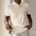 thumbnail image 1 of BSDJILFG Mens Golf Shirts Business Casual Textured Ribbed Buttons Up Short Sleeve Breathable Gym Workout Shirts, 1 of 5