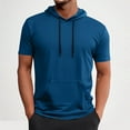 thumbnail image 1 of BSDJILFG Mens Gym Hoodies Lightweight Summer Workout Top Casual Breathable Mesh Short Sleeve Hooded T-Shirts with Pockets, 1 of 6