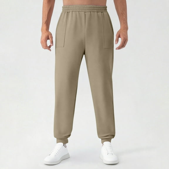 BSDJILFG Mens Jogger Sweatpants Athletic Casual Scrub Pants Baggy Track Pants for Gym Workout Elastic Waist with Pockets