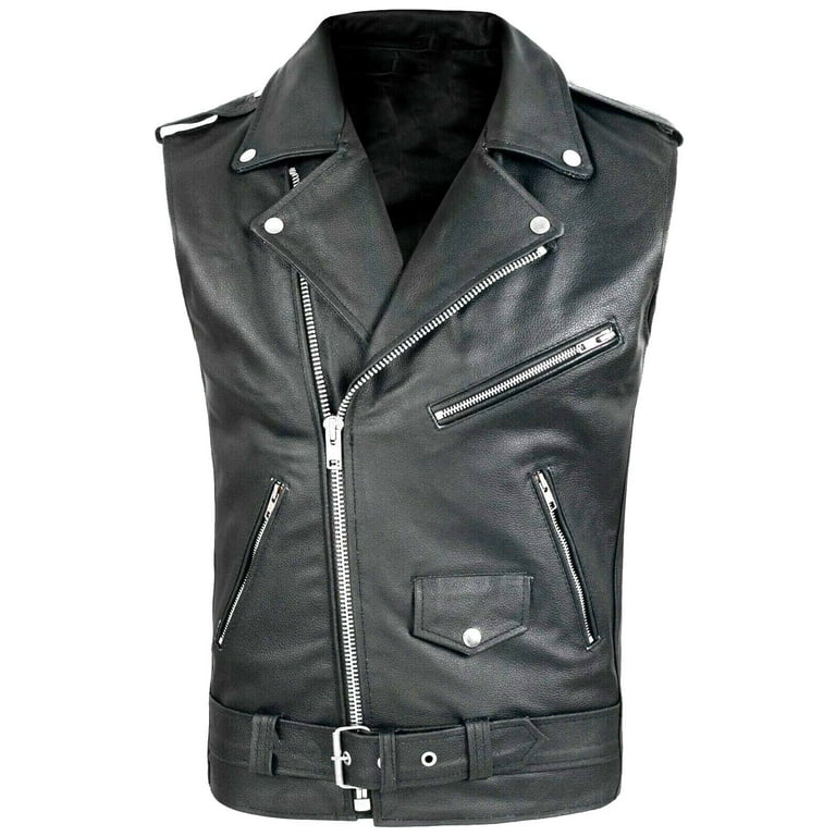 BSDJILFG Mens Leather Jacket Black Motorcycle Jacket