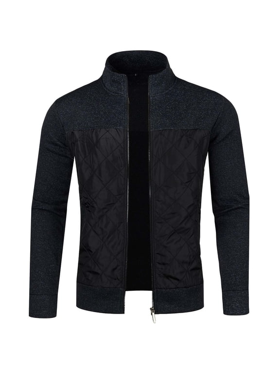 Mens Sweater Jacket Fall Casual Front Zipper Cardigans Long Sleeve Turtleneck Sweatshirts Workout Outerwear Jackets Activewear New Fall Style