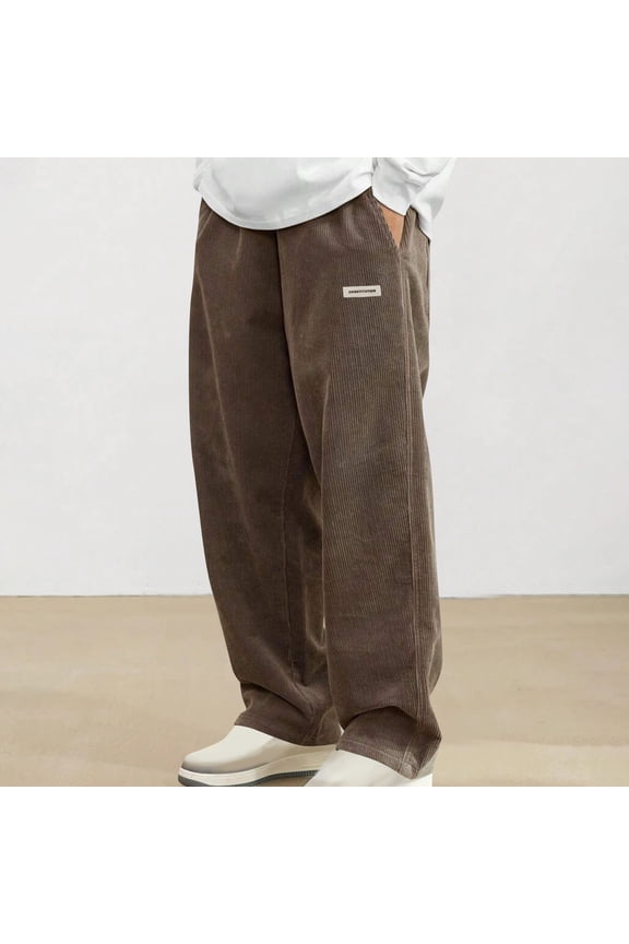 Mens Travel Pants for Long Flight Athletic Casual Baggy Sweatpants Wide Leg Straight Leg Trouser with Drawstring Pockets