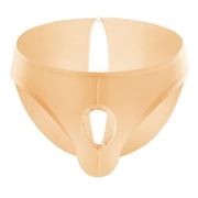 BSDJILFG Mens Underwear ,Ice Silk Lingerie Briefs Low Rise Crotchless Seamless Breathable Thongs