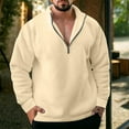 thumbnail image 1 of BSDJILFG Mens Zip Up Sweatshirts No Hood Fall Winter Long Sleeve Stand Collar Solid Color Loose Fit Pullover Tops, 1 of 6