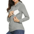 thumbnail image 1 of BSDJILFG Nurse Scrub Sweatshirts for Breastfeeding Mother Long Sleeve Hoodie Drop Shoulder Two Side Zipper Pullover Tops, 1 of 7