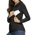 thumbnail image 1 of BSDJILFG Nurse Scrub Sweatshirts for Breastfeeding Mother Long Sleeve Hoodie Drop Shoulder Two Side Zipper Pullover Tops, 1 of 7