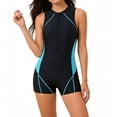 thumbnail image 1 of BSDJILFG One Piece Spring Suit for Women Half Zip Graphic Swimsuit Waterproof Sleeveless Boyshort Surfing Suit, 1 of 8