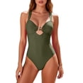thumbnail image 1 of BSDJILFG One-Piece Swimsuit for Women Petite Full Coverage Summer Bathing Suit front Hook Cutout Slimming Spring Suit, 1 of 7