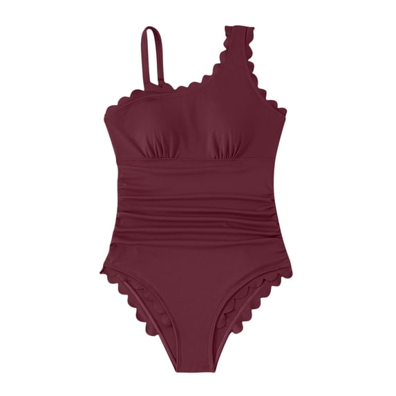 BSDJILFG One Piece Swimsuits for Women with Double Support Straps,Push Up Adjustable Strap Slimming Bodycon Monokini Bathing Suit