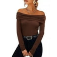 thumbnail image 1 of BSDJILFG One Shoulder Tops for Juniors Y2K Crop Tube Top Long Sleeve Slim Fit Shirt for Evening Party, 1 of 8