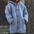 thumbnail image 1 of BSDJILFG Oversized Cardigans for Women Button Down Long Sweater Chunky Knit Warm Cozy Loose Fit Hooded Jackets with Pockets,S-3XL, 1 of 8