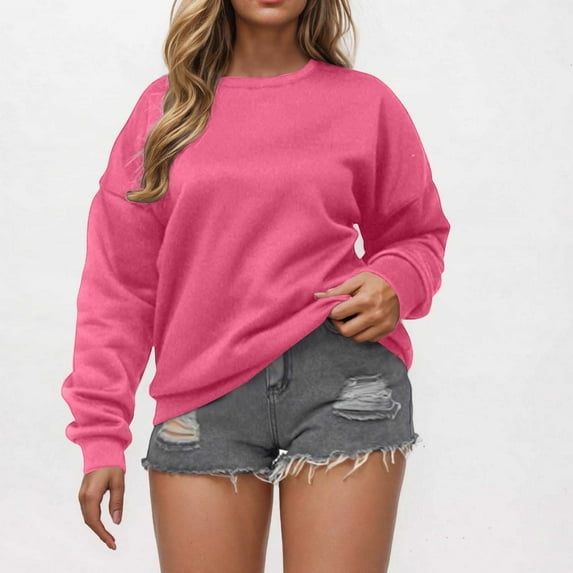 BSDJILFG Oversized Sweatshirts for Juniors Fall Trendy 2025 Crewneck Sweatshirt Long Sleeve Pullover T-Shirts No Hood