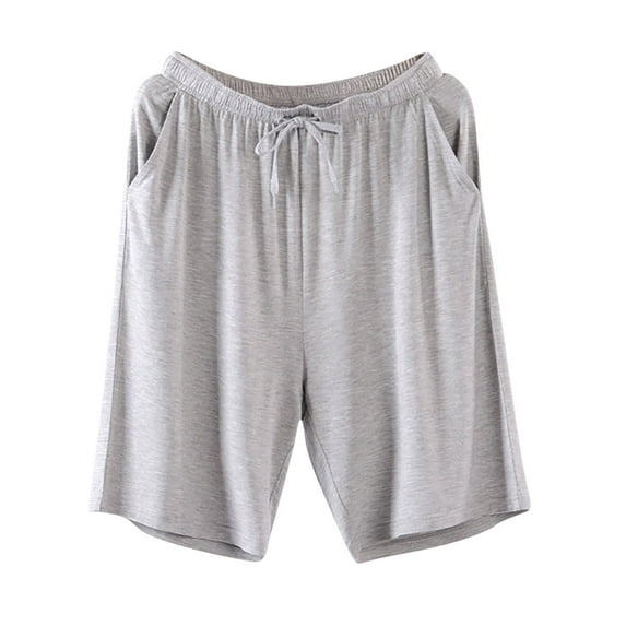 BSDJILFG Pajama Shorts for Men Big and Tall Casual Board-shorts Solid Color 5" Pajama Short Pants Pajama Shorts Beachwear Sleepwear,L-4XL