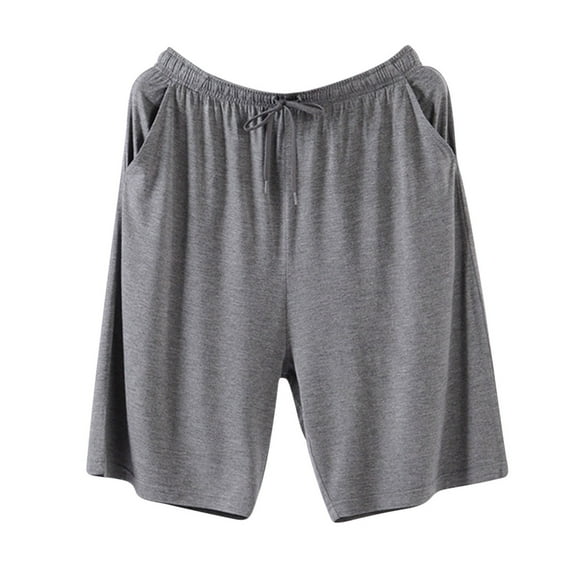 BSDJILFG Pajama Shorts for Men Big and Tall Casual Board-shorts Solid Color 5" Pajama Short Pants Pajama Shorts Beachwear Sleepwear,L-4XL