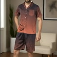 thumbnail image 1 of BSDJILFG Pajamas for Father's Day Men's Casual Lounge Sets Short Sleeve Lapel Button Down Blouse Turndown Button Comfy Breathable Soft Satin Silky Tops And Bermuda Shorts Loungewear Sleepwear, 1 of 5