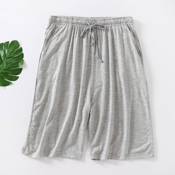 BSDJILFG Pajamas Pants for Men Summer Men's Sports Shorts Lightweight Quick Dry Elastic Short Pants Pajama Shorts Soft Comfy Sleep Pants