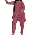 thumbnail image 1 of BSDJILFG Pj Sets for Women Plus Size Textured Ribbed Soft Knit Shirts Matching Lounge Pants ,,XL-5XL, 1 of 6
