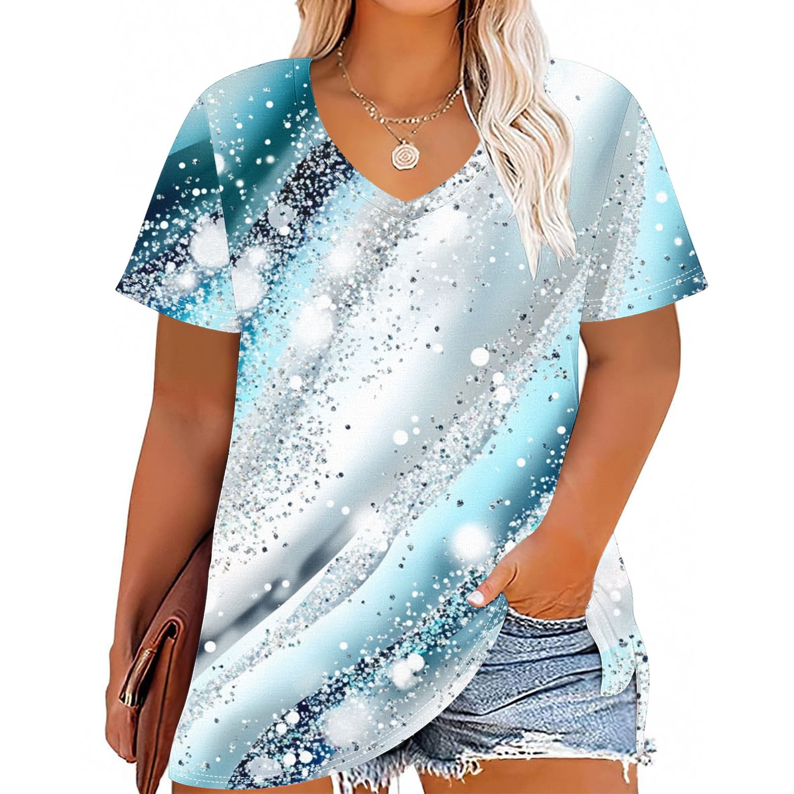 Loose Slimming Blouse For Fat Women Plus Size Women's Clothing