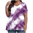 thumbnail image 1 of BSDJILFG Plus Size Blouses for Women,Oversized Tie Dyed T-Shirts,Loose Fit Short Sleeve V Neck Pullover Top Sizes XL-5XL, 1 of 5