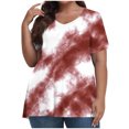 thumbnail image 1 of BSDJILFG Plus Size Blouses for Women,Oversized Tie Dyed T-Shirts,Loose Fit Short Sleeve V Neck Pullover Top Sizes XL-5XL, 1 of 5