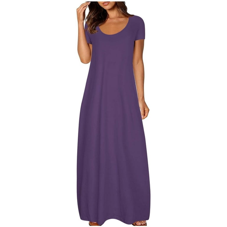 loose fitting dress plus size Full Size Casual Loose Fit Round Neck Midi Dress Plus Size – Charming  Charlie main image 0