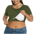 thumbnail image 1 of BSDJILFG Plus Size Lounge Top with Built-In-Bras L-5XL,Comfort Fit Wire-Free Pajama Top with Soft Cups,Summer Casual Short Sleeve Crewneck Oversized Sleep T-Shirts, 1 of 7
