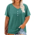 thumbnail image 1 of BSDJILFG Plus Size Pajama Tops for Women,Summer Casual Loose Fit Button Up Pullover Blouse ,Sizes L-5XL, 1 of 9