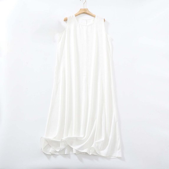 BSDJILFG Plus Size Sleep Dresses for Women Summer Sleeveless Tank Soft Comfy Ruched Tiered Flowy Midi Night Dress