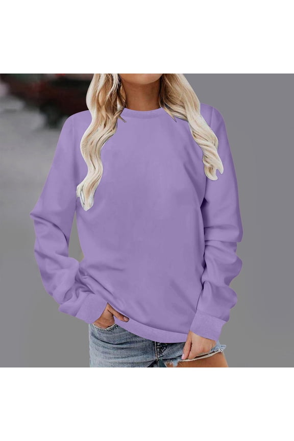 Plus Size Sweatshirts for Women Long Sleeve Oversized Shirts for Women Under Scrubs Athletic Crewneck Basic Sweatshirt Pullover No Hood ,Sizes S-5XL