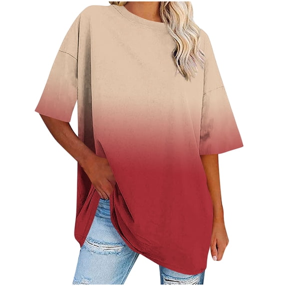 BSDJILFG Plus Size T-Shirts for Women Oversized Baggy Top Summer Casual Graphic Tee Loose Fit Crewneck Shirts