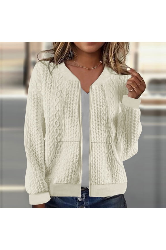 Quilted Jackets for Women Zip Up Ribbed Cardigan Athletic Breathable Bomber Jackets