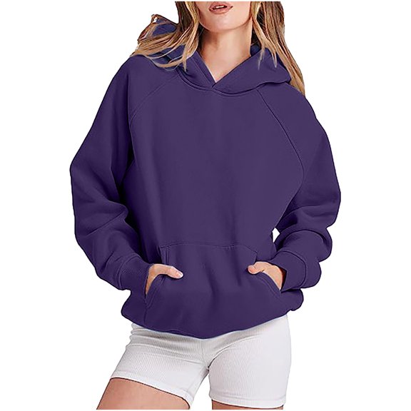 BSDJILFG Raglan Hoodies for Juniors Fall Trendy Tunic Sweatshirt Long Sleeve Casual Solid Color Pullover with Hood