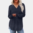 thumbnail image 1 of BSDJILFG Raglan V-Neck Sweatshirts for Women Textured Ribbed Knit Top Long Sleeve Soft Cozy Tunic Blouse, 1 of 8