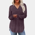 thumbnail image 1 of BSDJILFG Raglan V-Neck Sweatshirts for Women Textured Ribbed Knit Top Long Sleeve Soft Cozy Tunic Blouse, 1 of 8