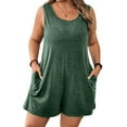 thumbnail image 1 of BSDJILFG Rompers for Women Plus Size Casual Pajama Lounge Sets Crew Neck Pull On Loose Short Overalls Summer Outfits Sleepwear with Pockets,XL-5XL, 1 of 9