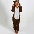 thumbnail image 1 of BSDJILFG Rompers for Women Quarter Zip Up Long Fleece Hooded Jumpsuits Warm Fuzzy Cozy Onesie Pajamas Winter Sleepwear, 1 of 6