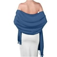 thumbnail image 1 of BSDJILFG Shawls for Women Winter Dressy Wraps Elegant Retro Fleece Lined Scarfs Solid Color Long Tassel Blanket for Wedding Evening Dress Wear, 1 of 2